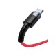 Cablu Tellur Type-C cu LED, 3A, nailon, 1.2m, rosu