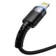 Cablu Tellur USB to Lightning cu LED, 2A, nailon, 2m, nailon, negru