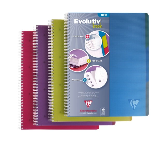 Caiet A4+ spirala 120 file Clairefontaine Lincolor Evolutiv Caiet A4+ spirala 120 file Clairefontaine Lincolor Evolutiv