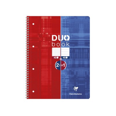 Caiet A4+ Duo, reversibil, cu spirala, 80 file, Clairefontaine