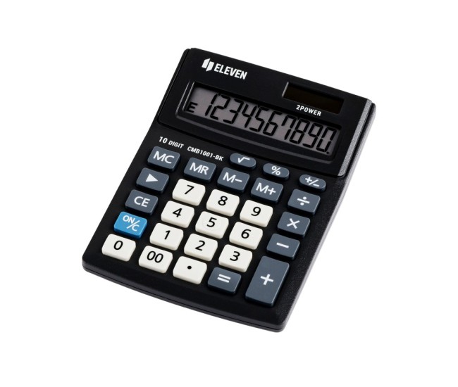 Calculator de birou 10 digiti, 137 x 102 x 31 mm, Eleven CMB1001-BK