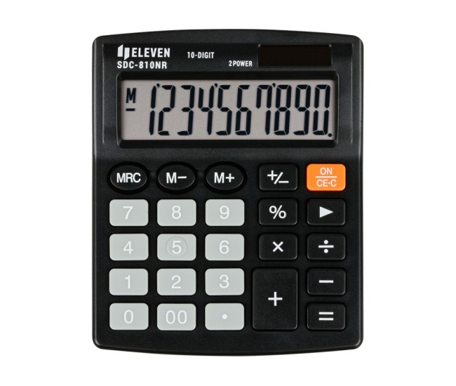 Calculator de birou 10 digiti, 124 x 102 x 25 mm, Eleven SDC-810NR Calculator de birou 10 digiti, 124 x 102 x 25 mm, Eleven SDC-810NR