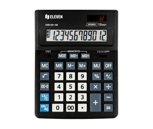 Calculator de birou 12 digiti, 205 x 155 x 35 mm, Eleven CDB1201-BK