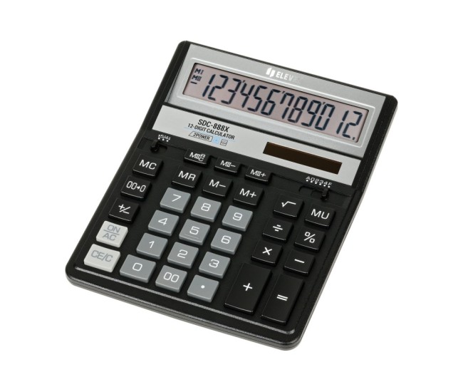 Calculator de birou 12 digit, 203 x 158 x 31 mm, Eleven SDC-888XBK