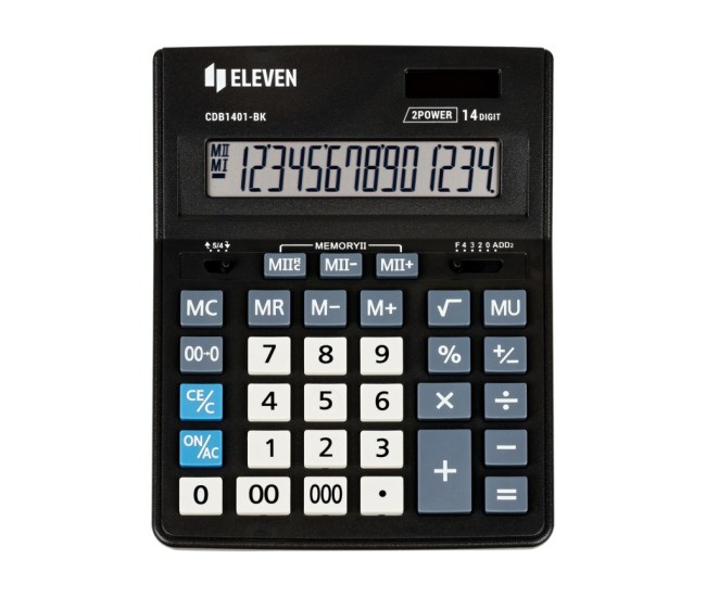 Calculator de birou 14 digiti, 205 x 155 x 35 mm, Eleven CDB1401-BK