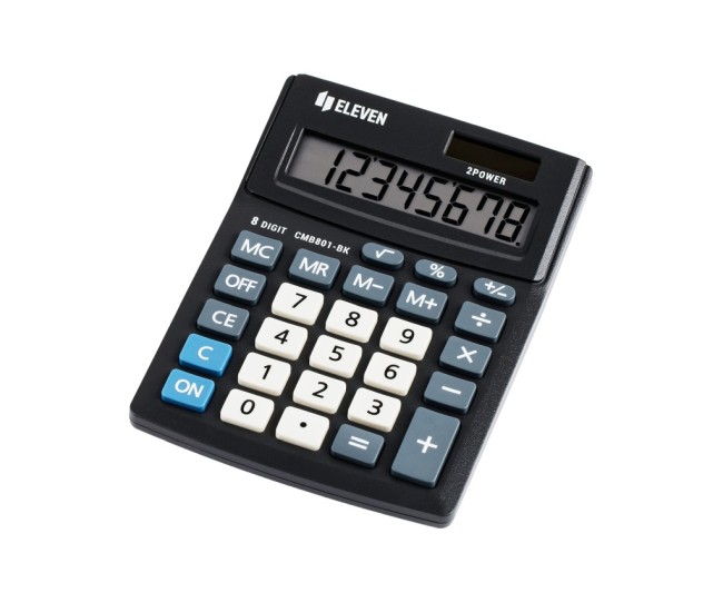Calculator de birou 8 digiti, 137 x 102 x 31 mm, Eleven CMB801-BK