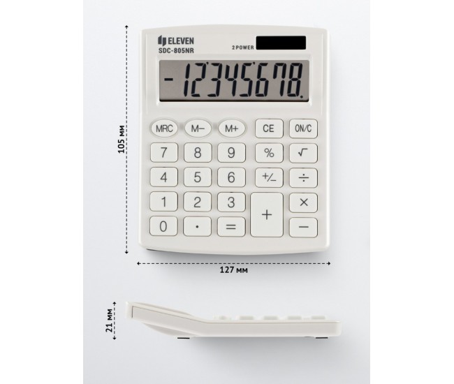 Calculator de birou 8 digiti, 120 x 105 x 21 mm, Eleven SDC-805