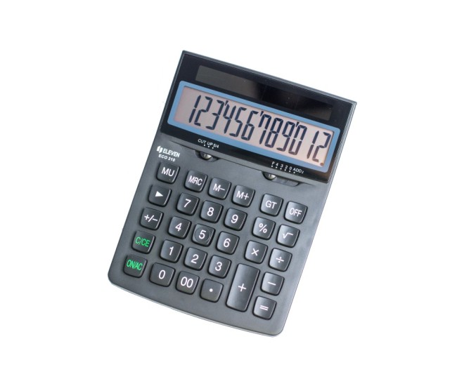 Calculator de birou ECO 12 digiti, 126 x 174,3 x 35,3 mm, Eleven ECO 310