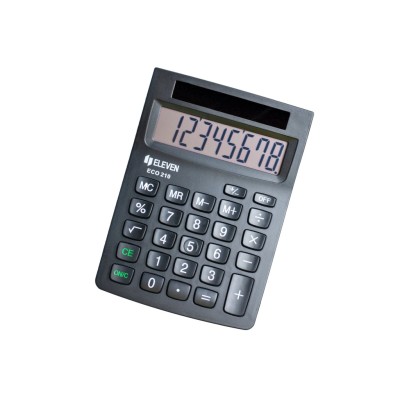 Calculator de birou ECO 8 digiti, 103,5 x 145,5 x 32,5 mm, Eleven ECO 210