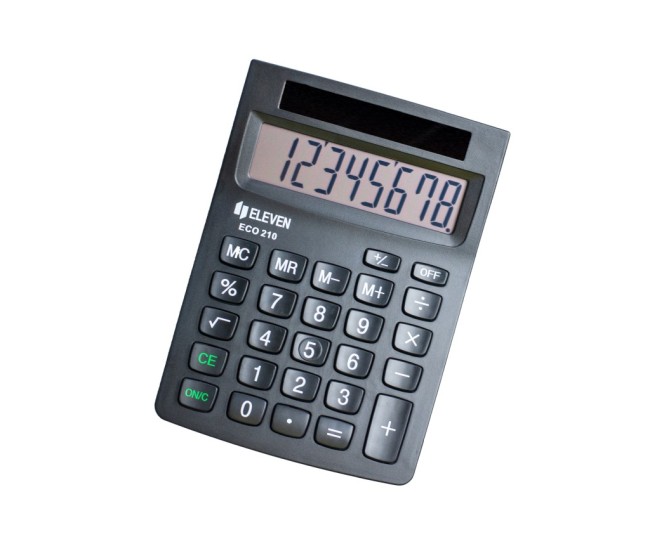 Calculator de birou ECO 8 digiti, 103,5 x 145,5 x 32,5 mm, Eleven ECO 210