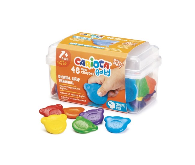 Carioca Baby 1+ creioane cerate Teddy 48 buc/cutie Carioca Baby 1+ creioane cerate Teddy 48 buc/cutie