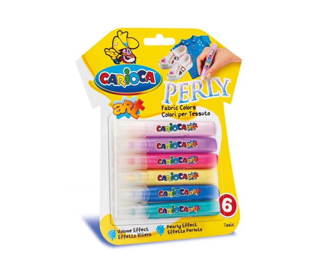 Carioca Fabric Art Pearl, 6 x 10.5 ml Carioca Fabric Art Pearl, 6 x 10.5 ml