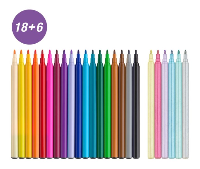Carioca unicorni Faber-Castell 18 + 6 culori /set