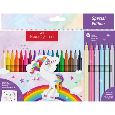 Carioca unicorni Faber-Castell 18 + 6 culori /set