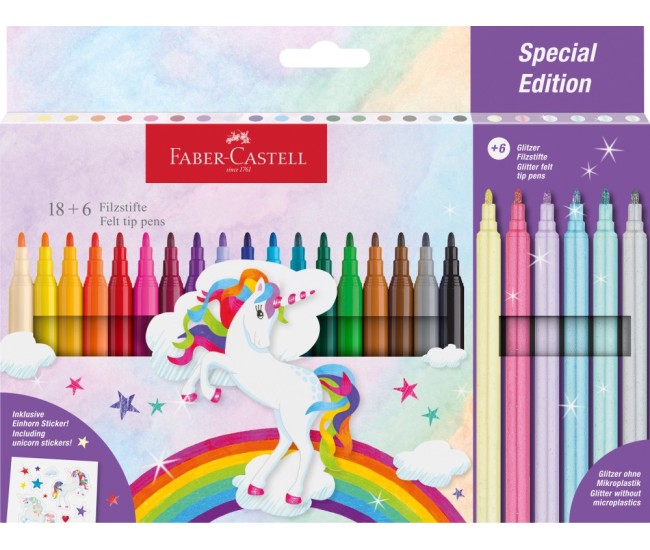 Carioca unicorni Faber-Castell 18 + 6 culori /set