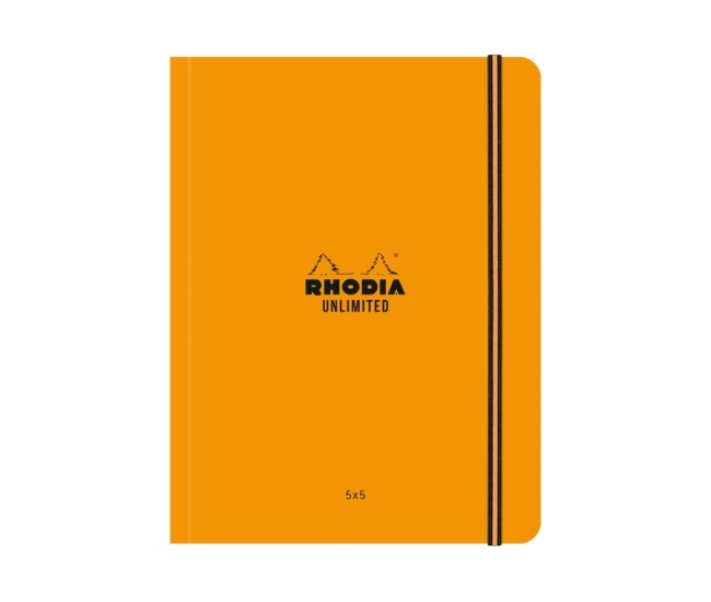 Carnet nedatat A5+, 16 x 21 cm, 60 file, Rhodia Unlimited, orange