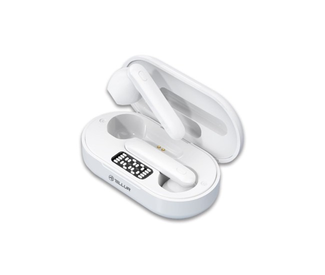 Casti Bluetooth Tellur Flip True Wireless, alb