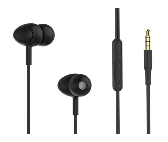 Casti in-ear cu fir Tellur Basic Gamma, microfon, negru