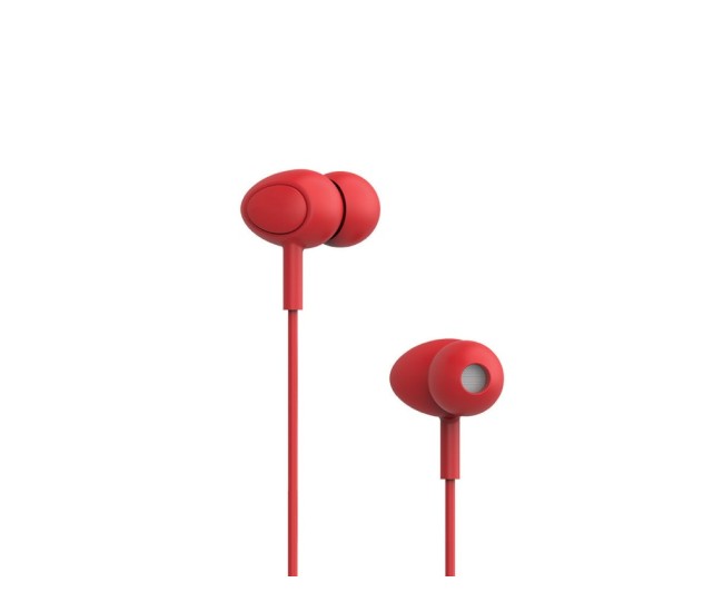 Casti in-ear cu fir Tellur Basic Gamma, microfon, rosu