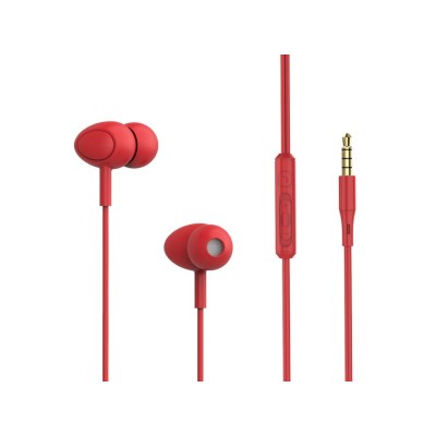 Casti in-ear cu fir Tellur Basic Gamma, microfon, rosu