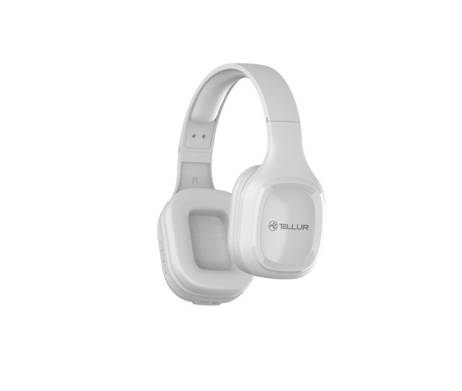 Casti Over-ear Bluetooth Tellur Pulse, Microfon, Alb