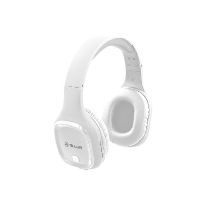 Casti Over-ear Bluetooth Tellur Pulse, Microfon, Alb