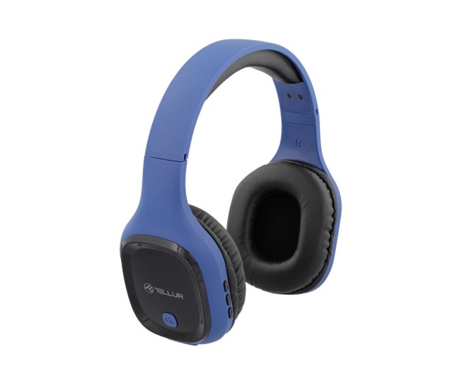 Casti Over-ear Bluetooth Tellur Pulse, Microfon, Albastru