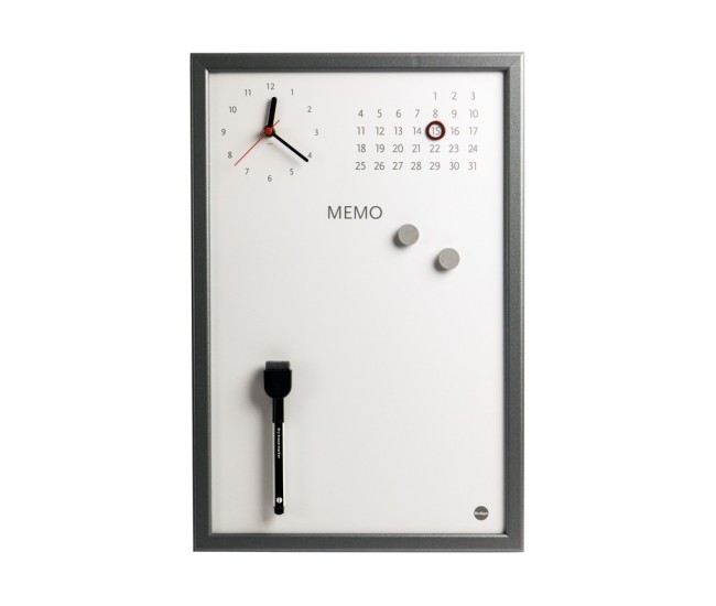 Tabla magnetica cu ceas MEMO Bi-Silque