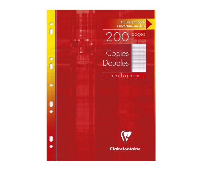 Foi albe, liniatura franceza, duble multiperforate 90 g/mp 100 file Clairefontaine Foi albe, liniatura franceza, duble multiperforate 90 g/mp 100 file Clairefontaine