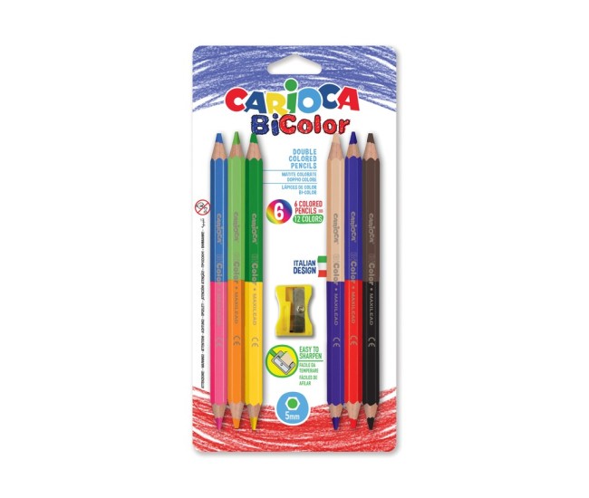 Creioane color Bi-Color Carioca 6/set Creioane color Bi-Color Carioca 6/set