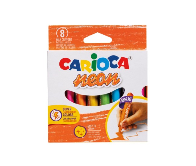 Creioane cerate Carioca Jumbo Neon 8 culori/set Creioane cerate Carioca Jumbo Neon 8 culori/set