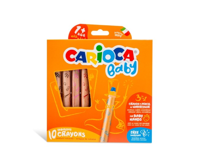 Creioane color 3 in 1 Baby Carioca 10/set
