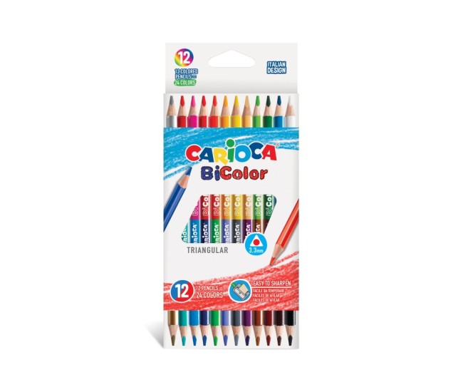 Creioane color Carioca BiColor 12/set Creioane color Carioca BiColor 12/set