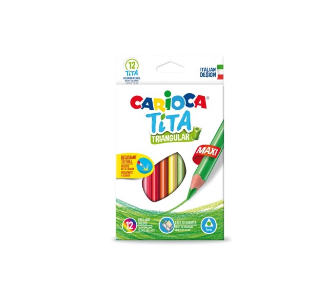 Creioane color Tita Triunghiular Maxi Carioca 12/set Creioane color Tita Triunghiular Maxi Carioca 12/set