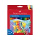 Creioane colorate hexagonale acuarela + pensula Faber-Castell 24 culori/set Creioane colorate hexagonale acuarela + pensula Faber-Castell 24 culori/set