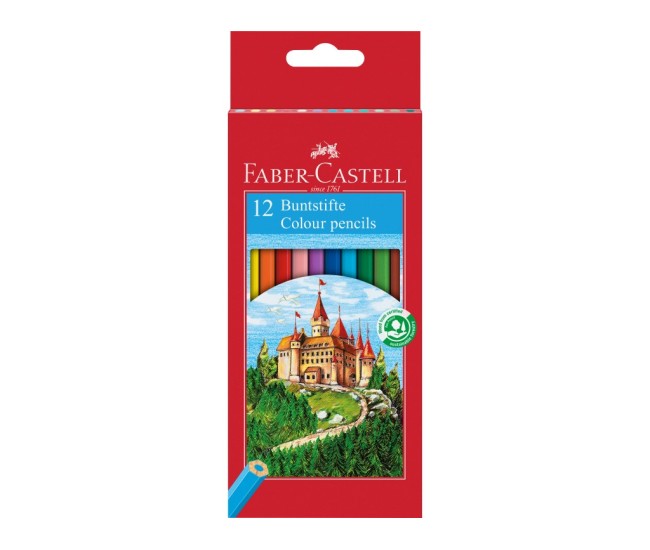 Creioane colorate hexagonale Faber-Castell 12 culori/set