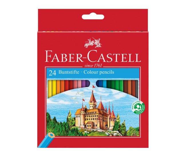 Creioane colorate hexagonale Faber-Castell 24 culori/set