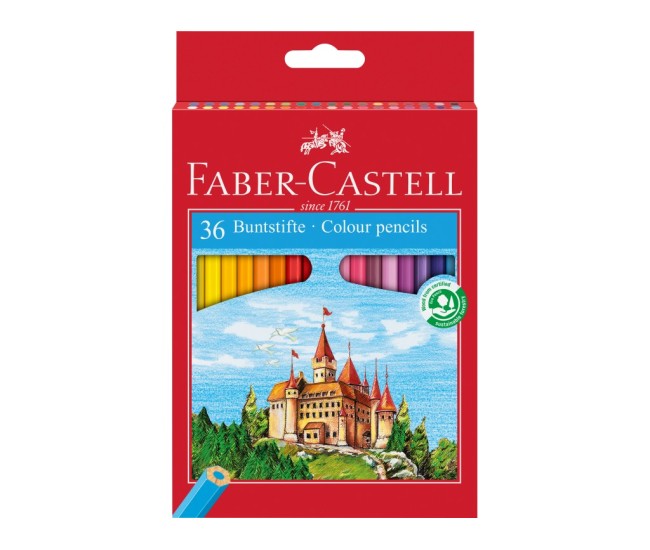 Creioane colorate hexagonale Faber-Castell 36 culori/set