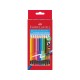 Creioane colorate hexagonale cu guma eco Faber-Castell 12 culori/set