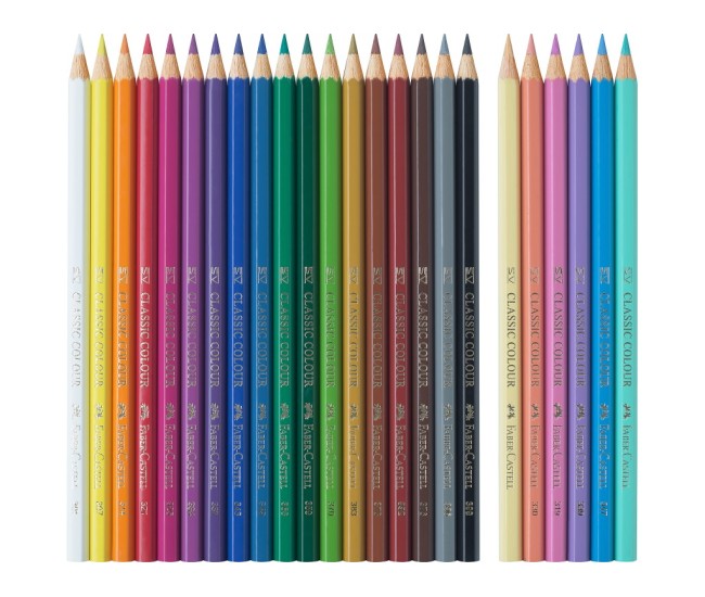 Creioane colorate hexagonale unicorni Faber-Castell 18 + 6 culori /set