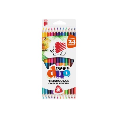 Creioane colorate Ico Arici Duo 12/set