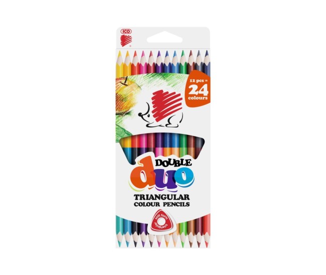 Creioane colorate Ico Arici Duo 12/set Creioane colorate Ico Arici Duo 12/set