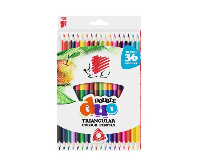 Creioane colorate Ico Arici Duo 18/set