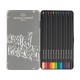 Creioane colorate triunghiulare black edition cutie metal Faber-Castell 12 culori/set Creioane colorate triunghiulare black edition cutie metal Faber-Castell 12 culori/set