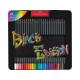 Creioane colorate triunghiulare black edition cutie metal Faber-Castell 24 culori/set