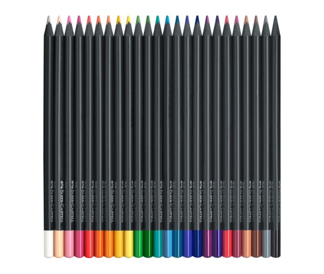 Creioane colorate triunghiulare black edition Faber-Castell 24 culori/set Creioane colorate triunghiulare black edition Faber-Castell 24 culori/set