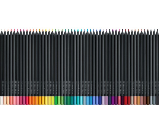 Creioane colorate triunghiulare black edition Faber-Castell 50 culori/set