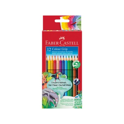 Creioane colorate triunghiulare grip 2001 Faber-Castell 12 culori/set