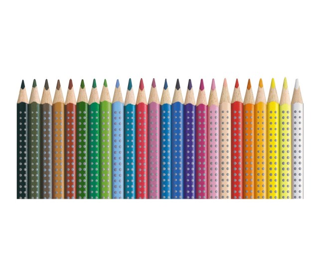 Creioane colorate triunghiulare grip 2001 Faber-Castell 24 culori/set Creioane colorate triunghiulare grip 2001 Faber-Castell 24 culori/set