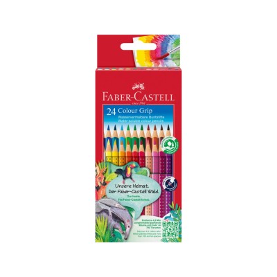 Creioane colorate triunghiulare grip 2001 Faber-Castell 24 culori/set